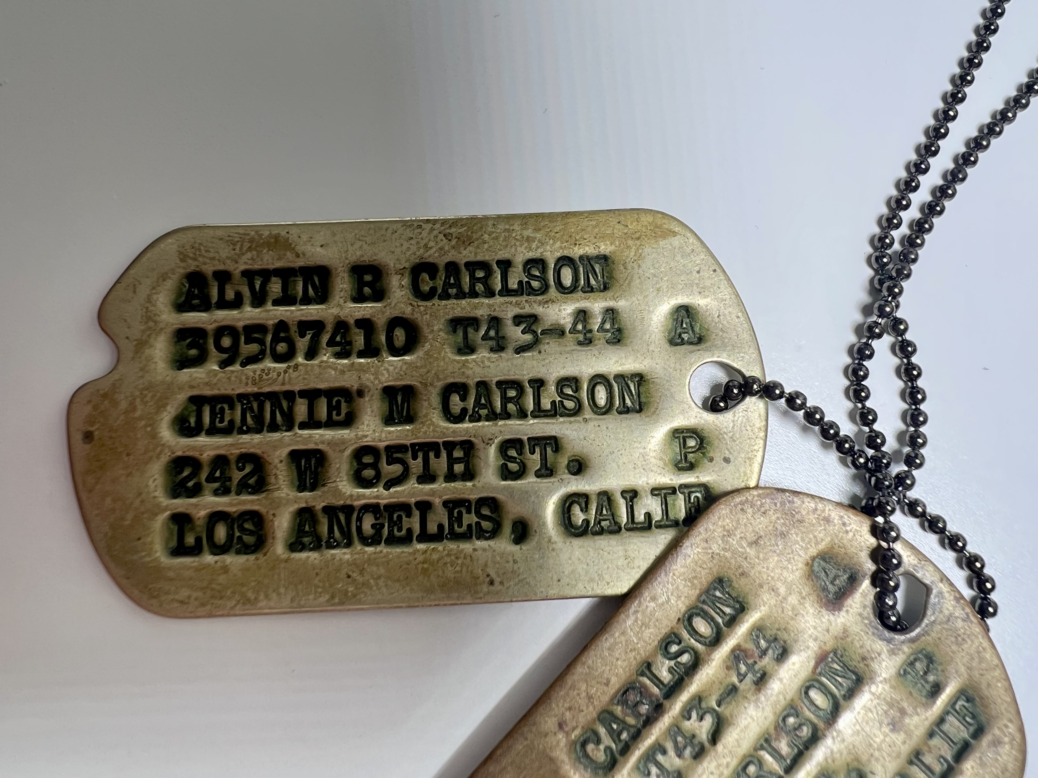 Dog tags close-up