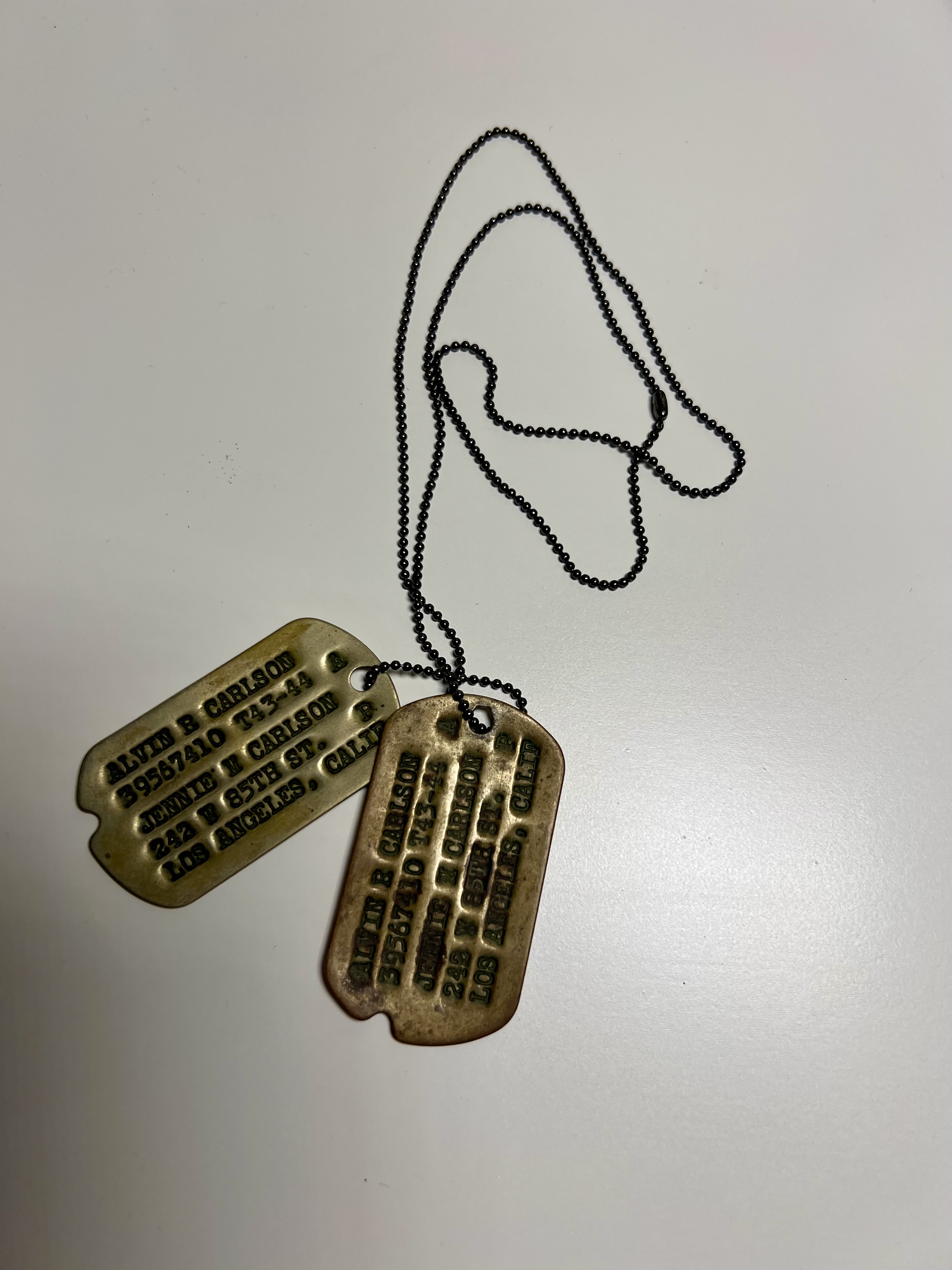 Dog tags with chain