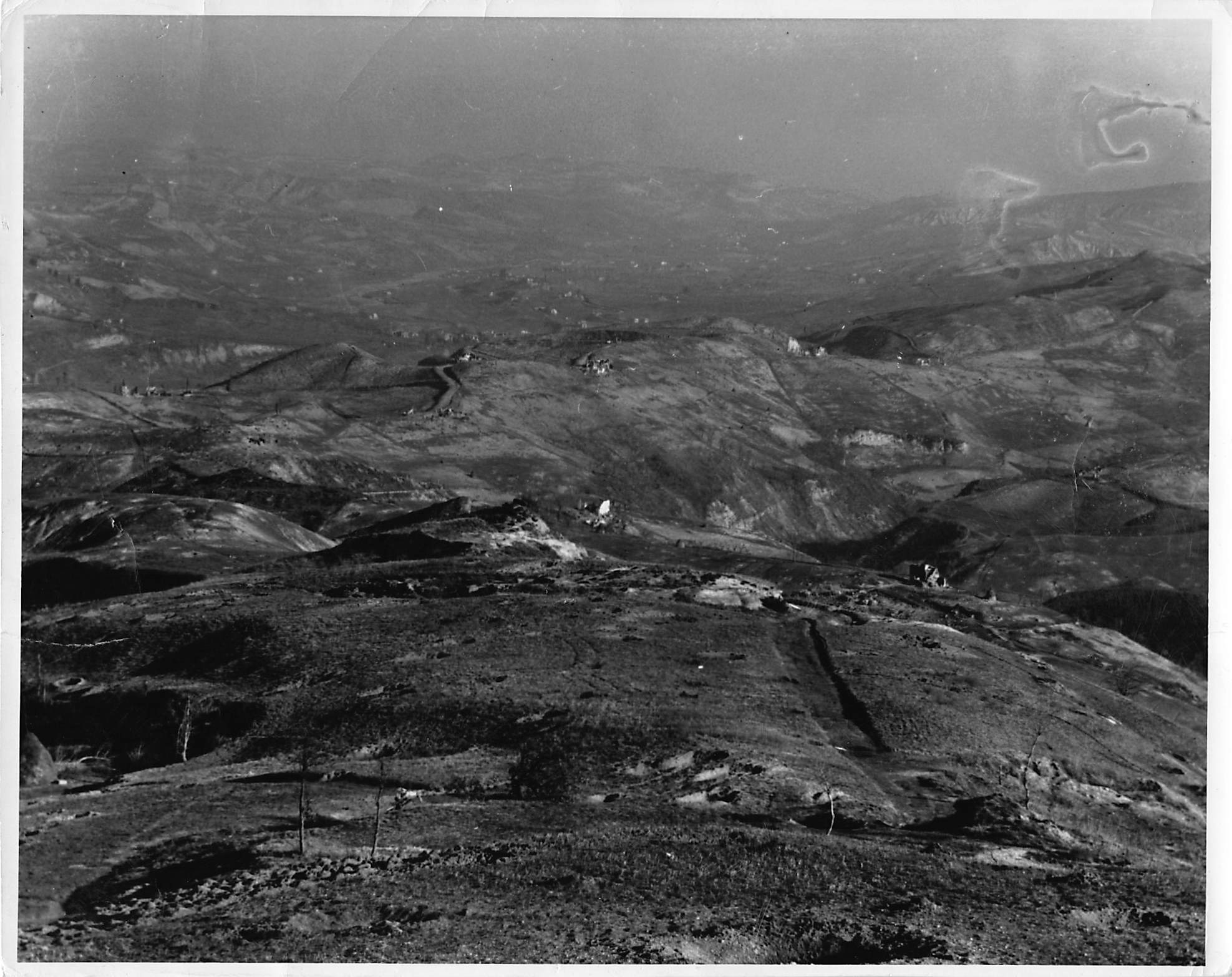 Italian hill country photographed from elevation